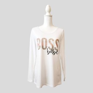 Boss Babe Graphic design White Long Sleeve Shirt